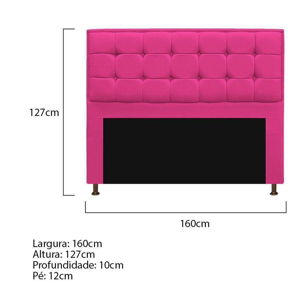 Cabeceira Copenhague 160cm Queen Size Suede Pink - 2