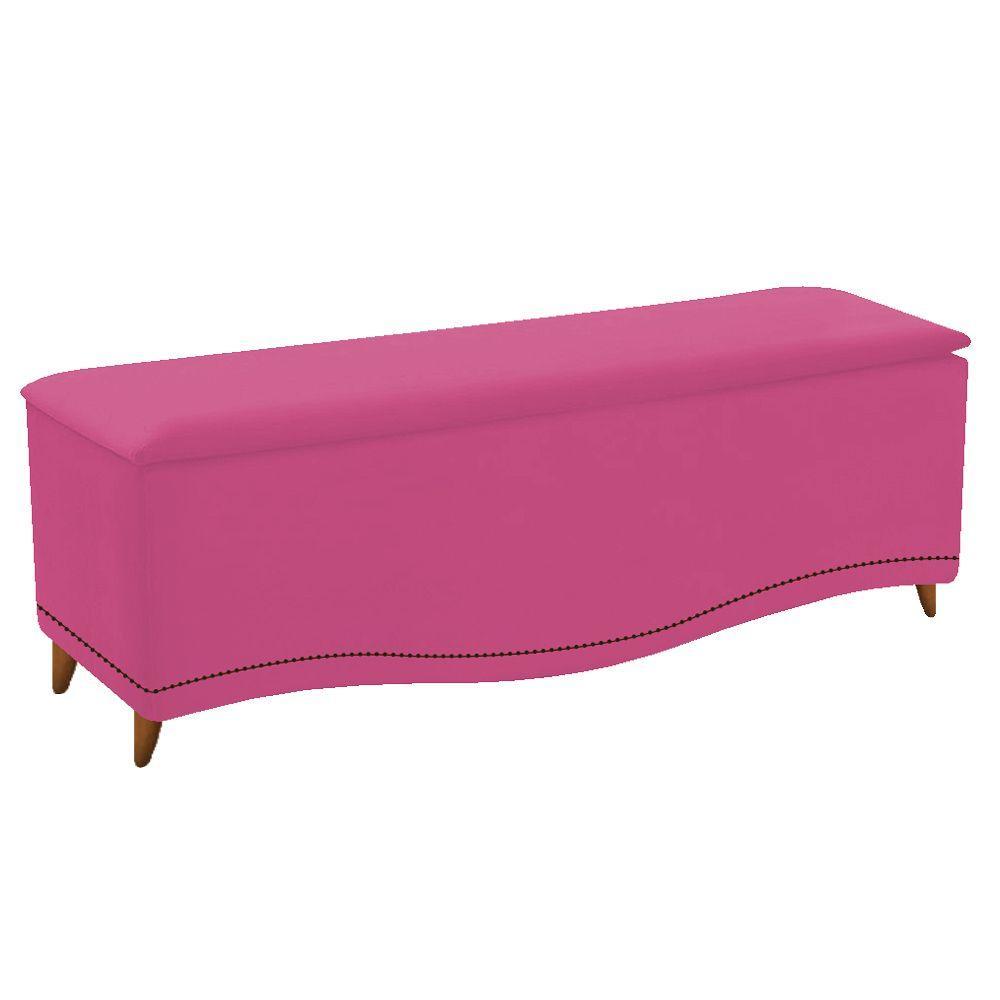 Kit Cabeceira e Calçadeira Yasmim 195Cm King Size Suede Pink - 4
