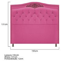 Kit Cabeceira e Calçadeira Yasmim 195Cm King Size Suede Pink - 2