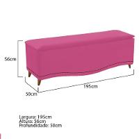 Kit Cabeceira e Calçadeira Yasmim 195Cm King Size Suede Pink - 3