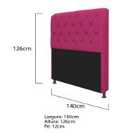 Kit Cabeceira Lady e Recamier Ari 140 Cm Casal Suede Pink - 2