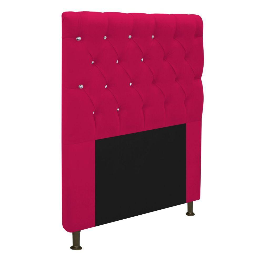 Cabeceira Estofada Cristal 90 Cm Solteiro Com Strass Pink - 3