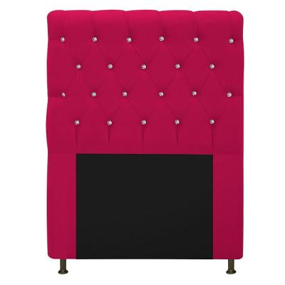 Cabeceira Estofada Cristal 90 Cm Solteiro Com Strass Pink