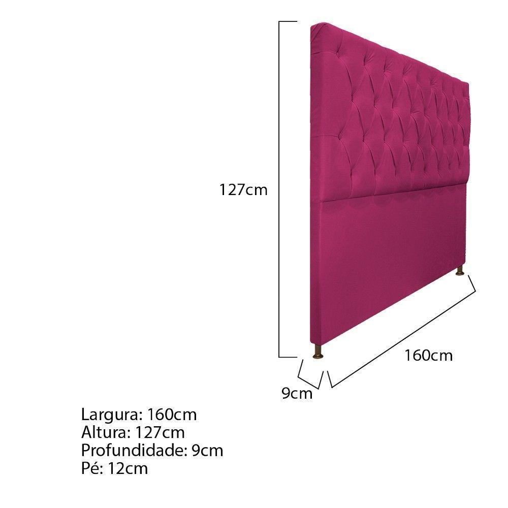 Cabeceira Sofia 160 Cm Queen Size Suede Pink Amarena Móveis - 4