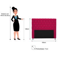 Cabeceira Cristal 160cm Queen Size com Strass Suede Pink - 2