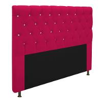 Cabeceira Cristal 160cm Queen Size com Strass Suede Pink - 3