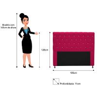 Cabeceira Cristal 195cm King Size com Strass Suede Pink - 2