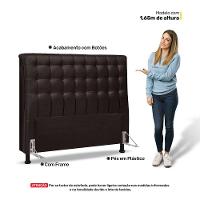 Cabeceira Cama Box Casal King Size Ciara 195cm Botonê Com Frame Suede Marrom - Abmaza - 8