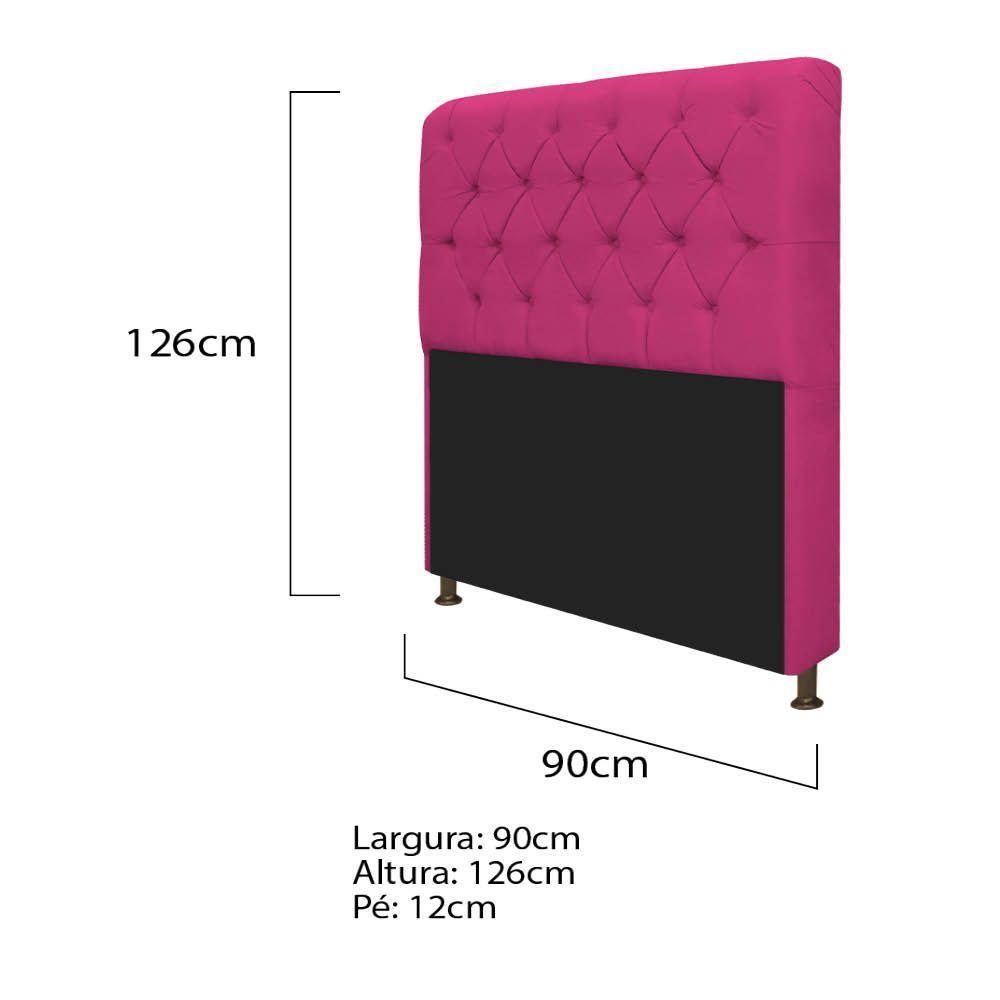 Kit Cabeceira Lady e Recamier Félix 90Cm Solteiro Suede Pink - 2