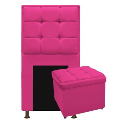 Cabeceira E Calçadeira Copenhague 100 Cm Solteiro Suede Pink