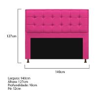 Cabeceira E Calçadeira Copenhague 140 Cm Casal Suede Pink - 2