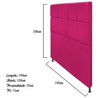 Cabeceira Damares 140 Cm Casal Com Botonê Suede Pink - 1