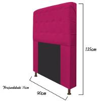Cabeceira Dama 90 Cm Solteiro Com Botonê Suede Pink - 2