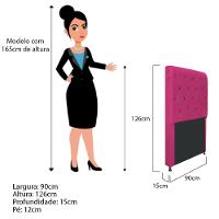 Cabeceira Cristal 90 Cm Solteiro Com Capitonê Suede Pink - 2