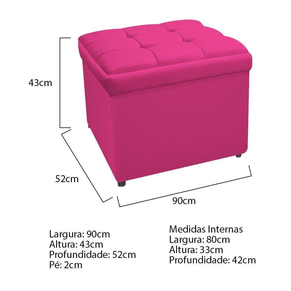 Kit Cabeceira Calçadeira Copenhague 90cm Solteiro Pink - 5