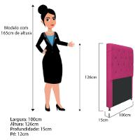 Cabeceira Cristal 100 Cm Solteiro Com Capitonê Suede Pink