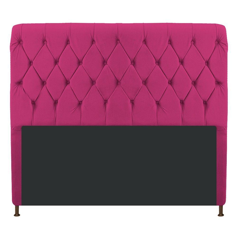 Cabeceira Cristal 160 Cm Queen Size Com Capitonê Suede Pink - 1