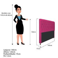 Cabeceira Cristal 140 Cm Casal Com Capitonê Suede Pink - 2