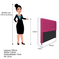 Cabeceira Cristal 195 Cm King Size Com Capitonê Suede Pink - 2