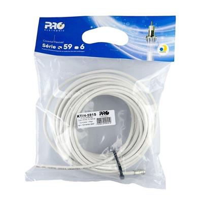 Kit De Instalacao Proeletronic Ktin-5915 Cabo Rg59 53% De Malha - 15m