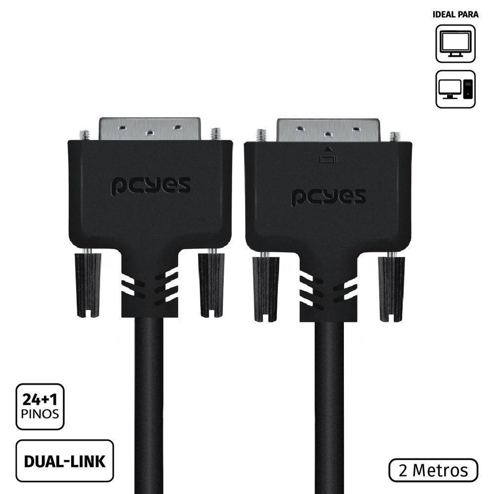 Cabo Dvi-d 24+1 Para Dvi-d 24+1 Dual-link 2 Metros - Pddl-2 - 2