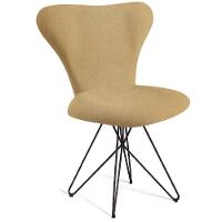 Cadeira Estofada Base Em Aço F45X2 Bege Bege - 1