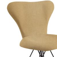 Cadeira Estofada Base Em Aço F45X2 Bege Bege - 3