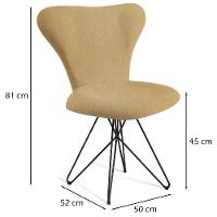 Cadeira Estofada Base Em Aço F45X2 Bege Bege - 5