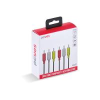 Cabo De Vídeo Composto 3 Rca Macho Para 3 Rca Macho 28awg Puro Cobre 2 Metros - P3r-2 - 7