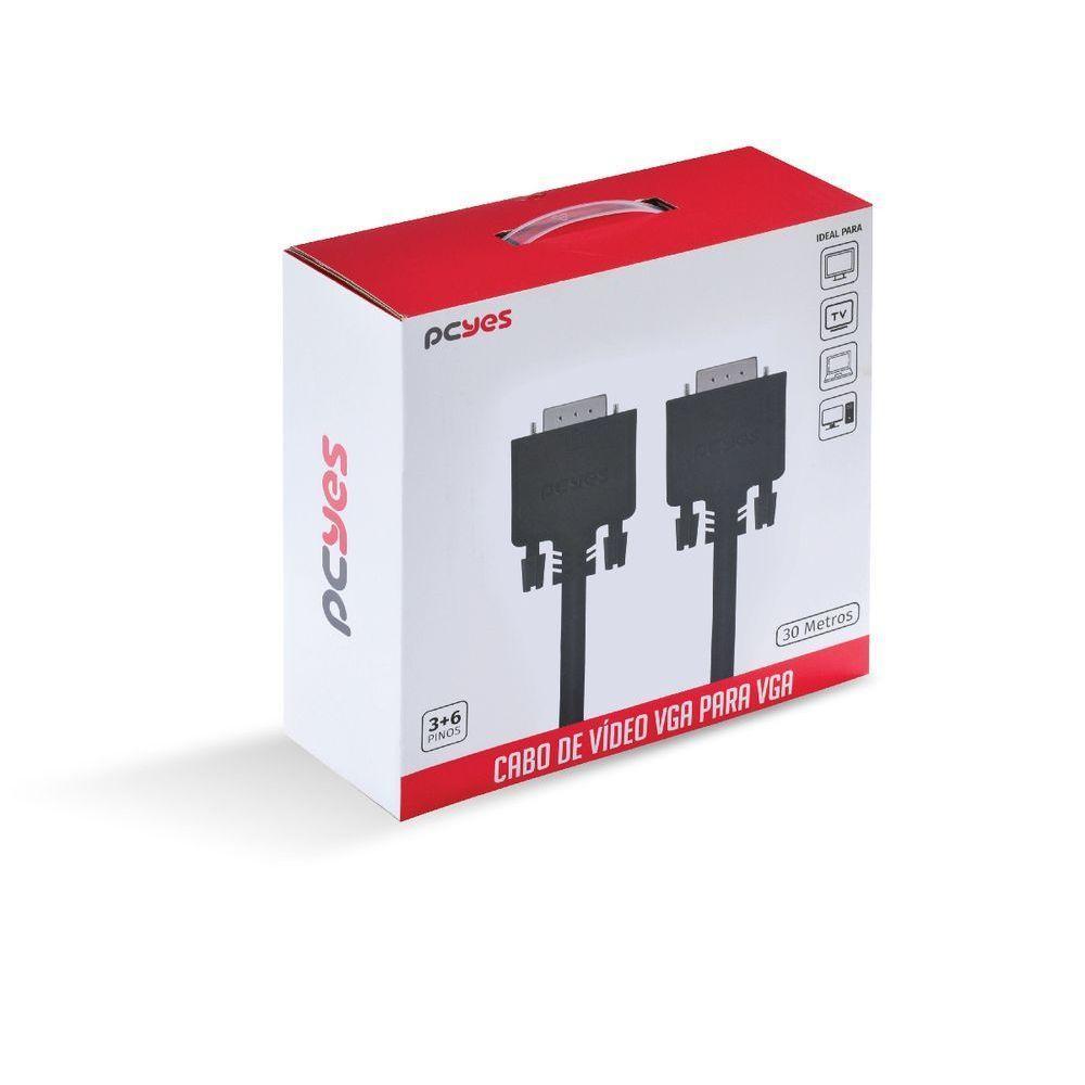 Cabo De Vídeo Vga 3+6 15 Pinos Macho Para Vga 3+6 15 Pinos Macho 28awg Puro Cobre 40 Metros - 4