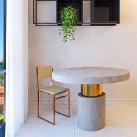 Cadeira De Jantar Industrial Isa Assento Estofado Veludo Bege Base Cobre - Cor: Bege - 3