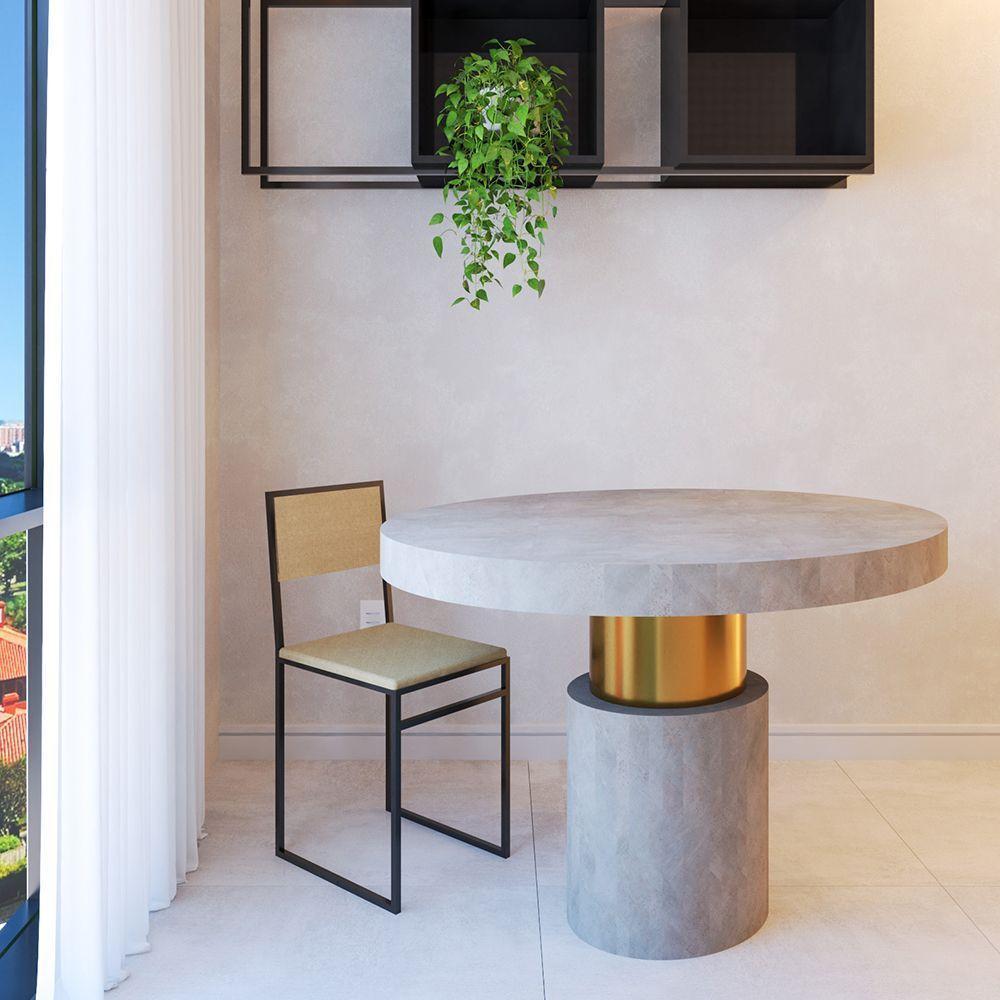 Kit 2 Cadeiras De Jantar Industrial Assento Estofado Veludo Bege Isa - Cor: Bege - 3