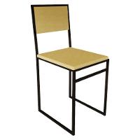 Kit 2 Cadeiras De Jantar Industrial Assento Estofado Veludo Bege Isa - Cor: Bege - 4