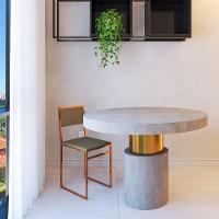 Cadeira De Jantar Industrial Isa Assento Estofado Veludo Marrom Base Cobre - Cor: Marrom - 3