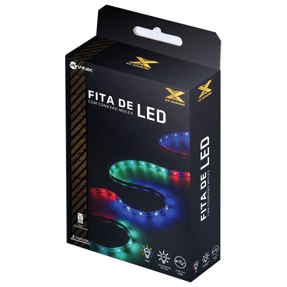 Fita De Led Vx Gaming Rgb Com Controlador Conexao Usb 120 Pontos De Led 2 Metros - Lru2 - 7