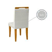 Conjunto 4 Cadeiras Em Linho Com Pés De Madeira Bege Claro - 3