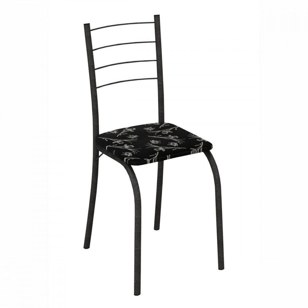 Conjunto De 4 Cadeiras Rio Martelado Grafite Assento Preto Lirio Teixeira Grafite Com Preto - 2