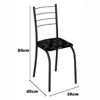 Conjunto De 4 Cadeiras Rio Martelado Grafite Assento Preto Lirio Teixeira Grafite Com Preto - 3