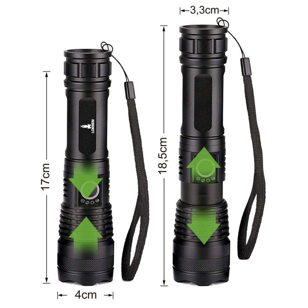 Lanterna Tática Led Cree Lorben T9 P50 168000w 327000 Lúmens Zoom 2000x Gt6089 - 9