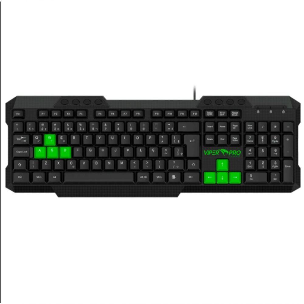 Kit Teclado E Mouse Python Vivensis - 420 Preto-verde Bivolt - 3
