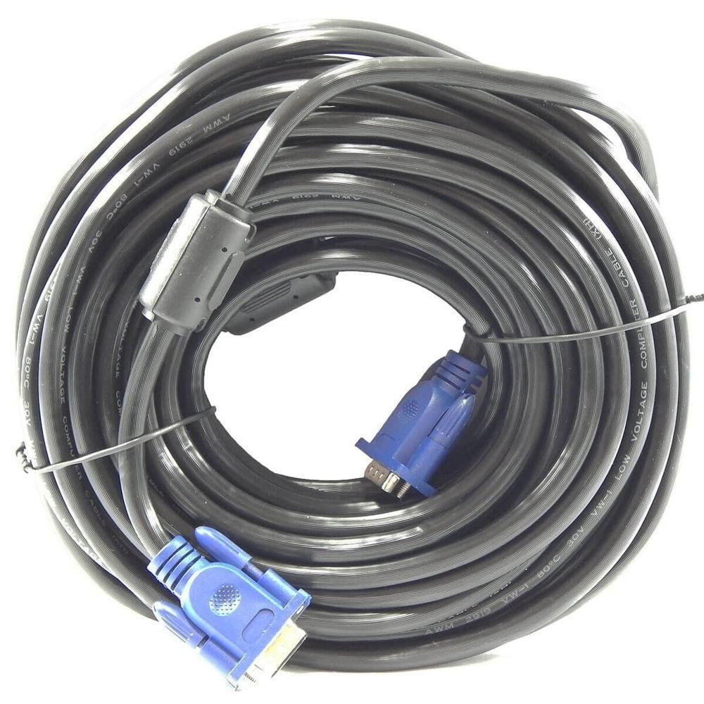 Cabo Vga 30mm Com Filtro Monitor Lcd Pc Tv Projetor 15 Metros - 1