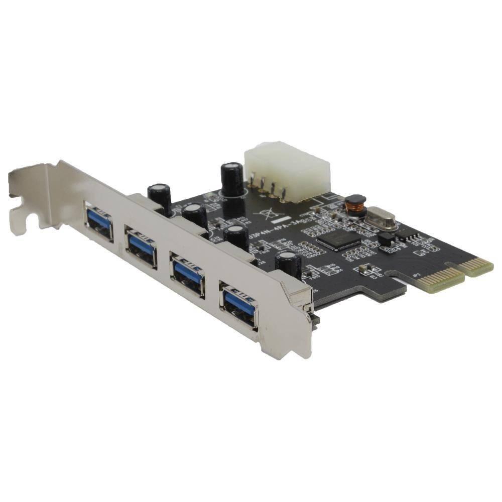 Placa Pci-e 4 Portas Usb 3.0 5gb-s Usb 1 Sata Pci Express 1x - 1