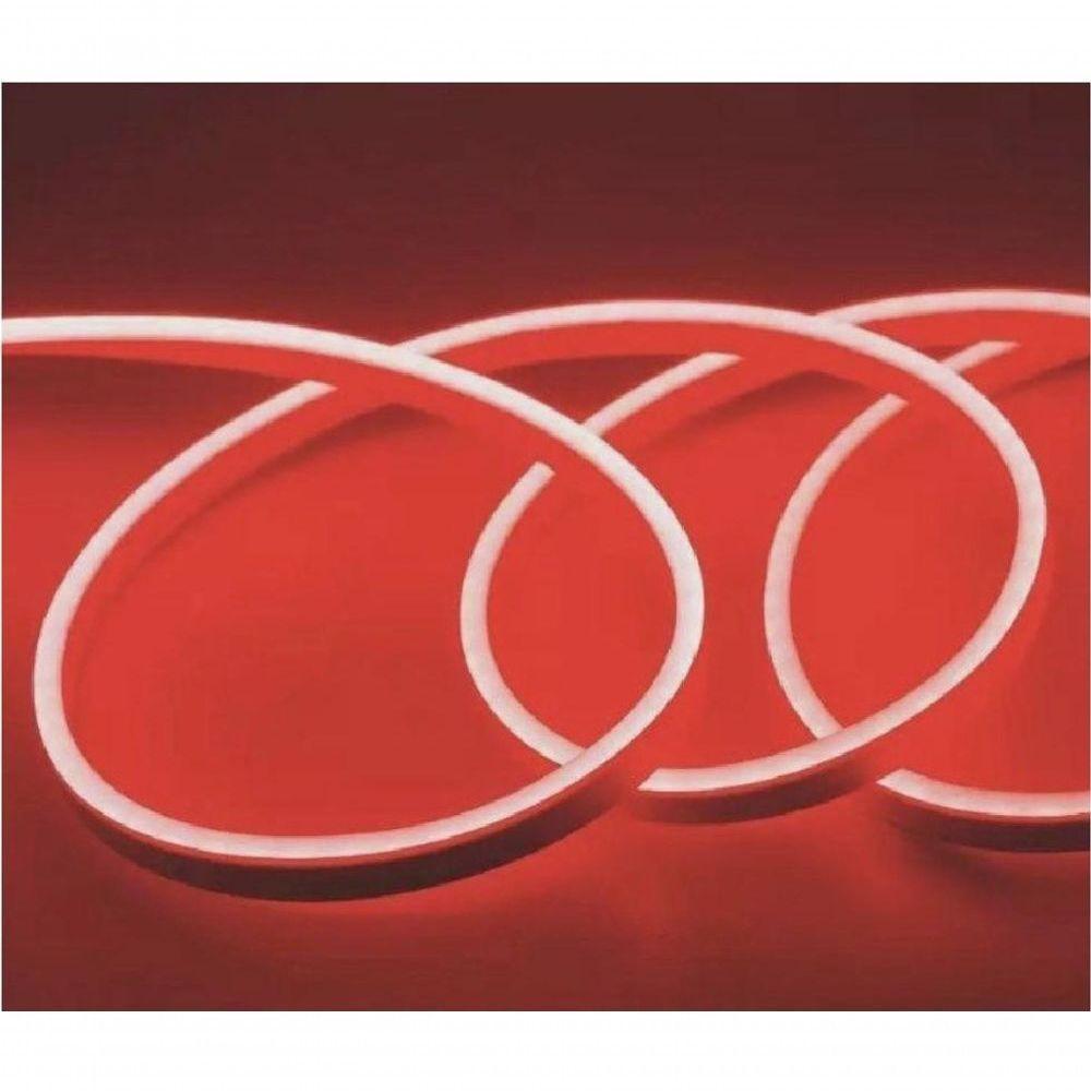 Fita Led Mangueira Neon 5 Mts Iluminação Flexível Corte 2.5 Cm - Vermelho - 4