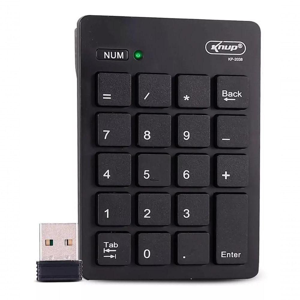 Mini Teclado Numérico Sem Fio Usb Kp-2038 Alcance 10 Metros - 1