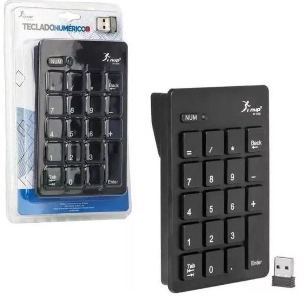 Mini Teclado Numérico Sem Fio Usb Kp-2038 Alcance 10 Metros - 4