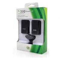 Kit 2 Baterias Para Controle Xbox 360 Com Cabo Carregador Usb Preto - 1