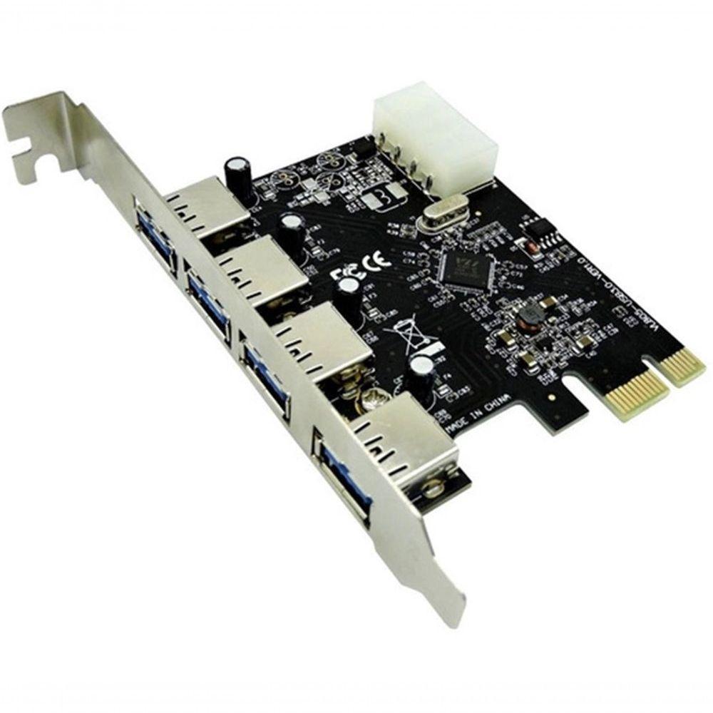 Placa Controladora Pci Express 1x Pci-e Com 4 Portas Usb 3.0 Dp-43 - 1