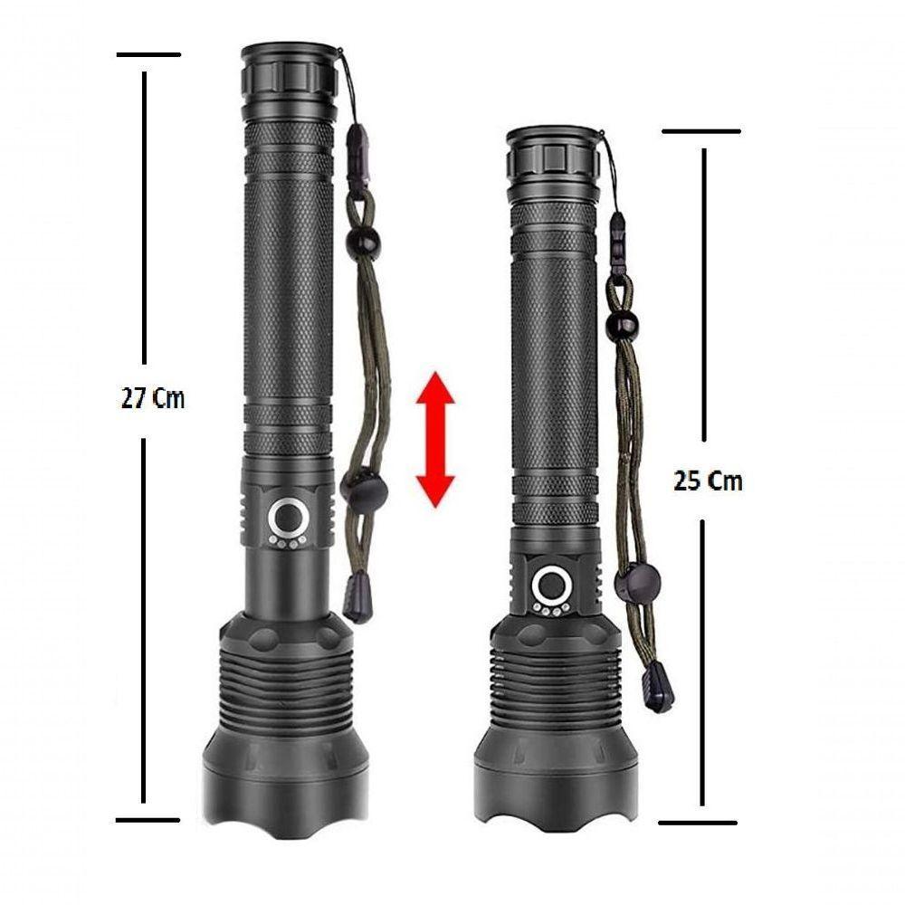 Lanterna Led Xhl-p90 Super Potente Em Alumínio Com 2 Baterias Recarregaveis Bm-8503 - 6