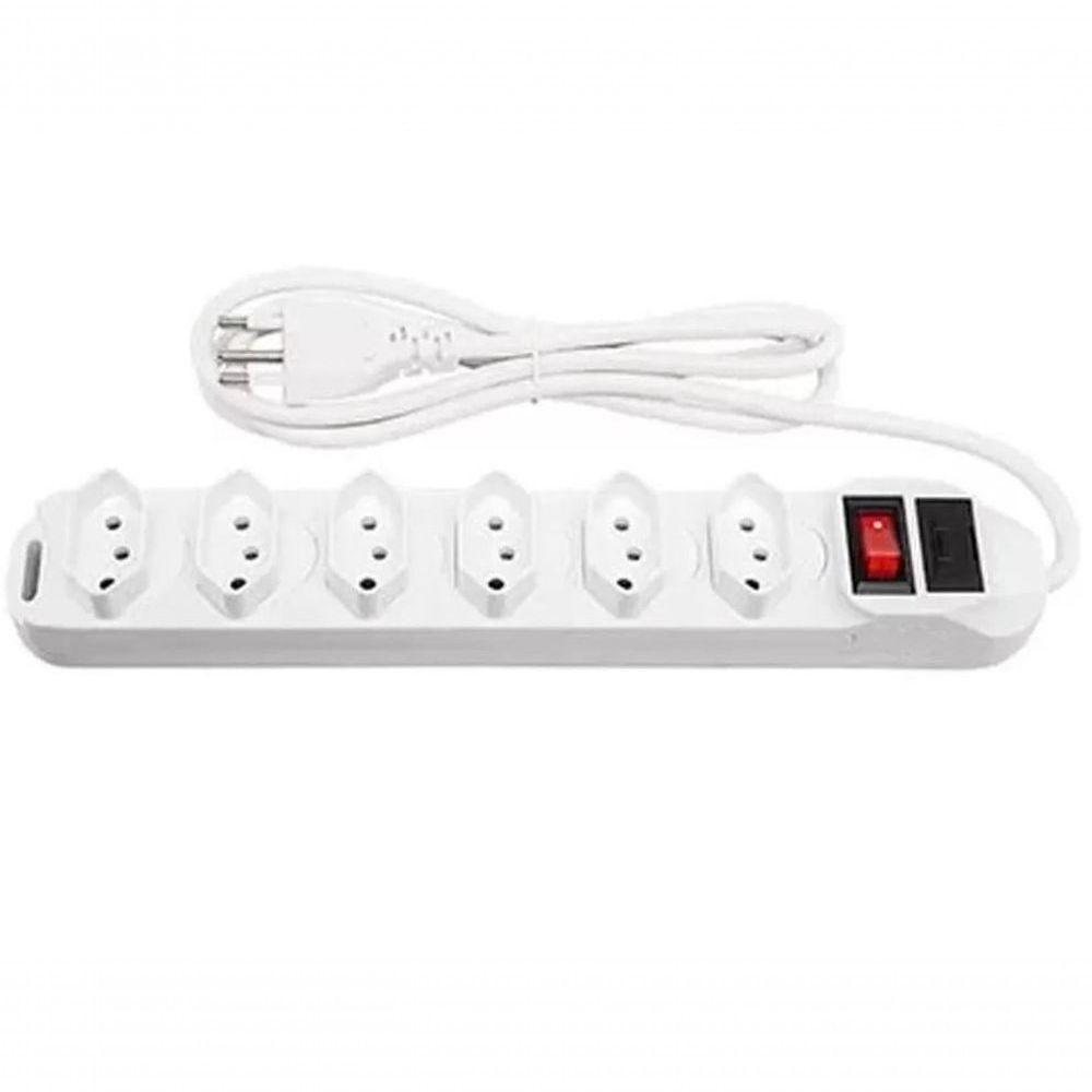 Filtro De Linha Régua Extensão Com 6 Tomadas 2p+t Com Cabo 3 Mts Bivolt - 2