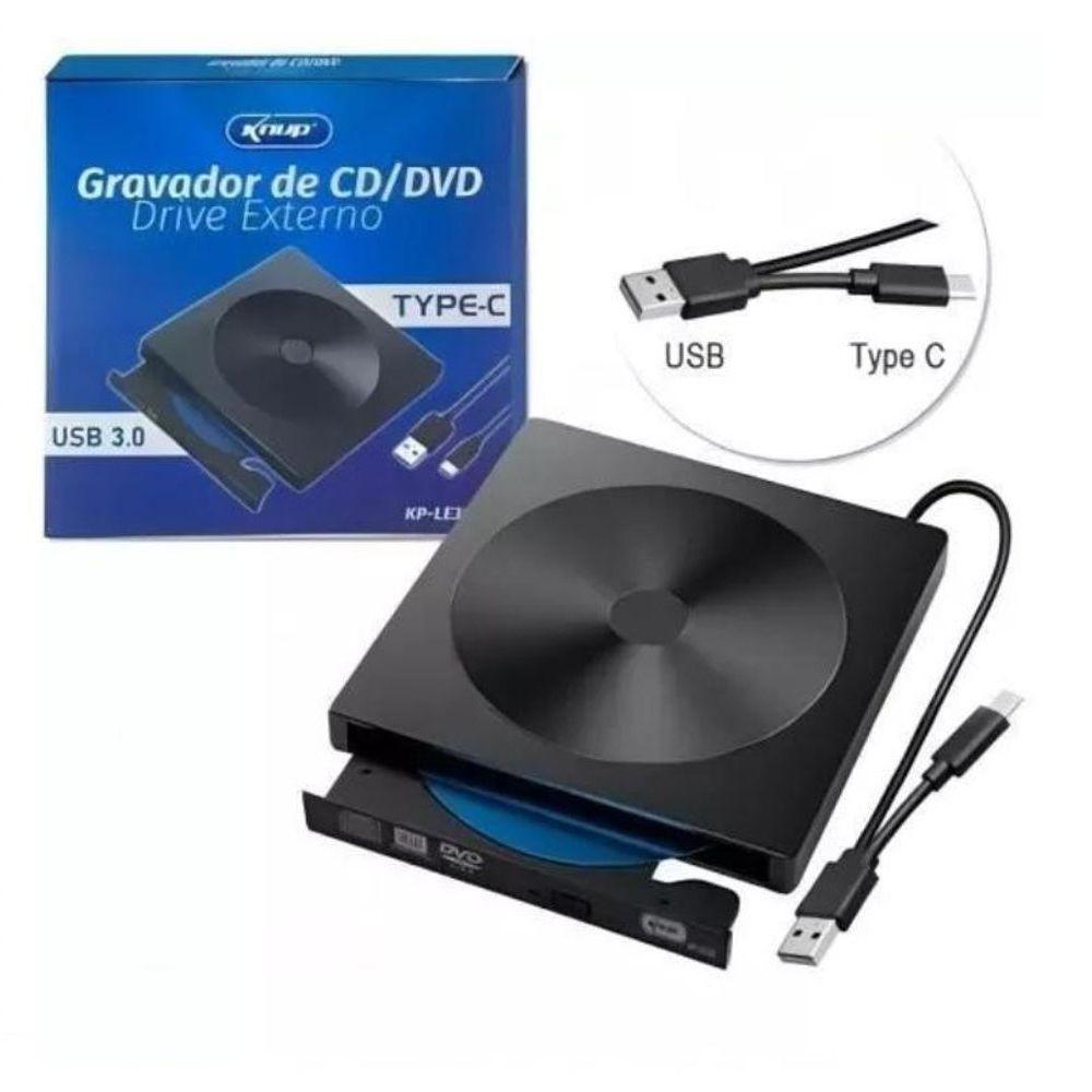 Drive Gravador De Cd-dvd Externo Usb 3.0 E Type-c Kp-le303 - 3